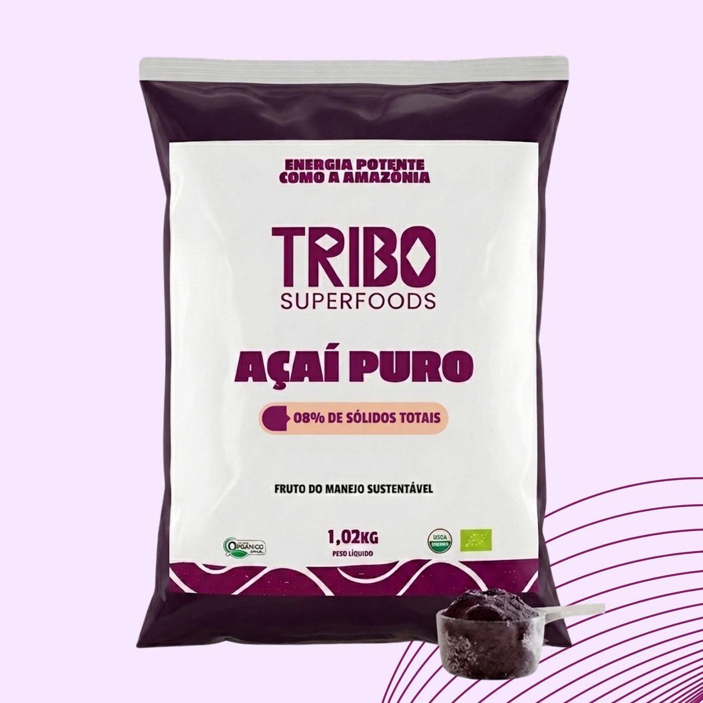 Embalagem da Polpa de Açaí 8% — Tribo Superfoods