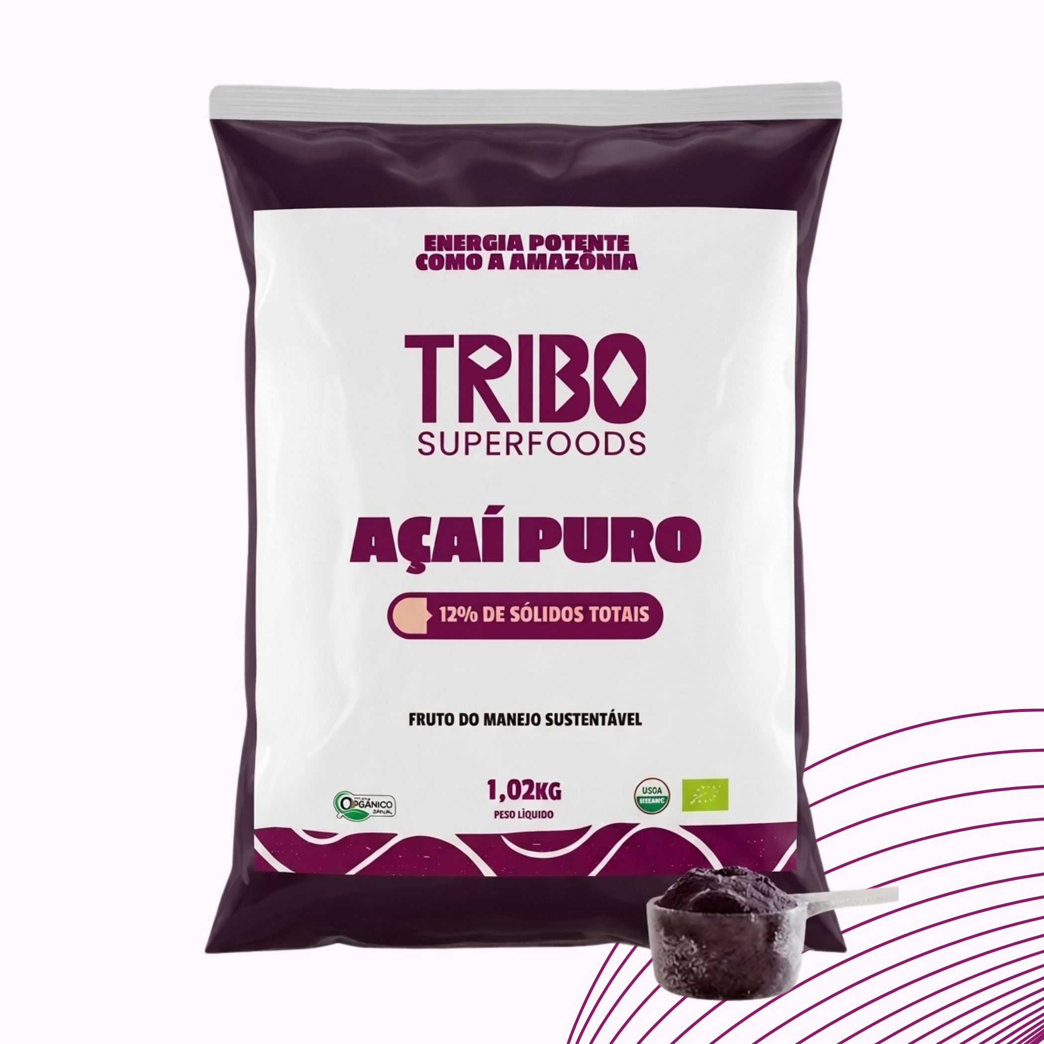 Embalagem da Polpa de Açaí 12% — Tribo Superfoods