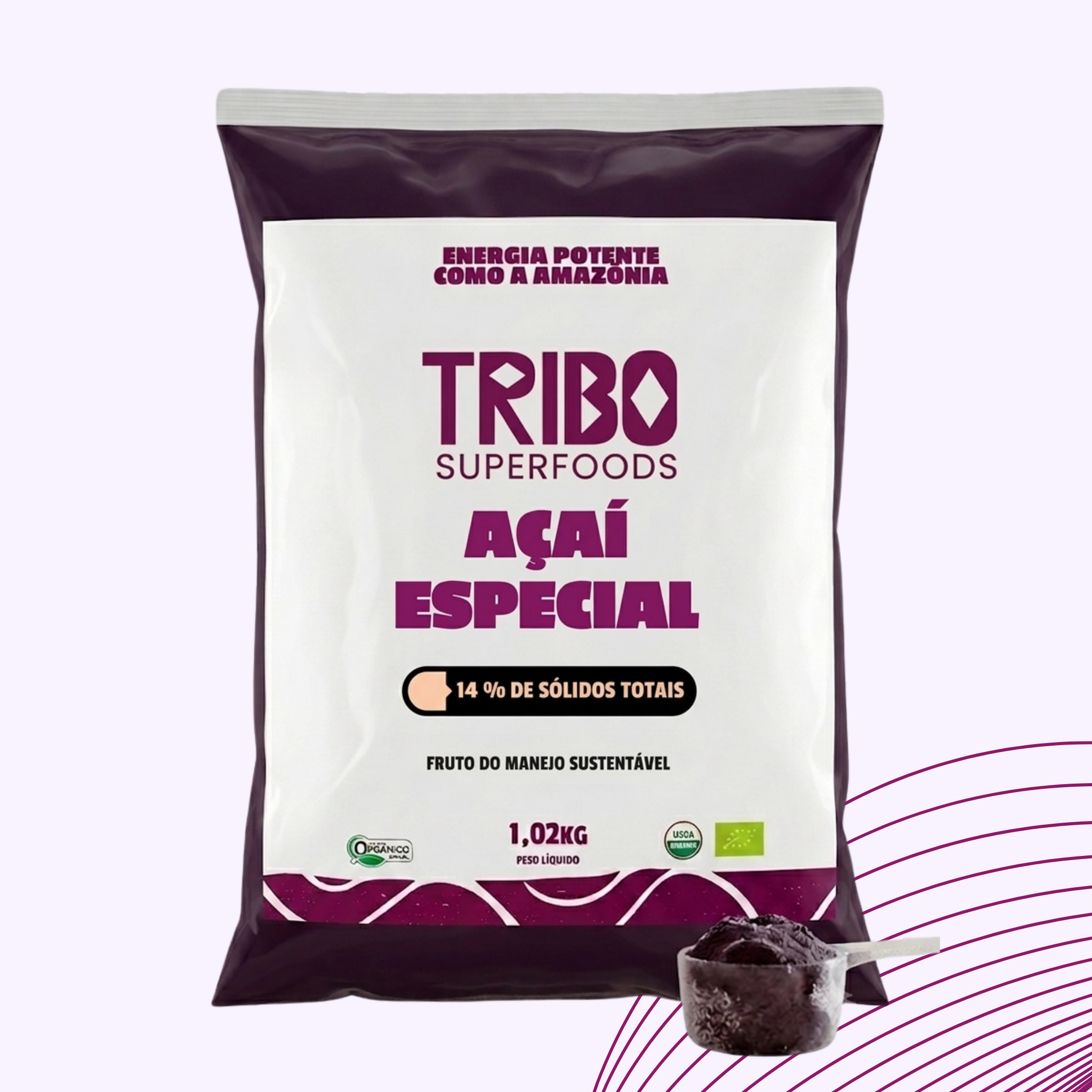 Embalagem da Polpa de Açaí 14% — Tribo Superfoods