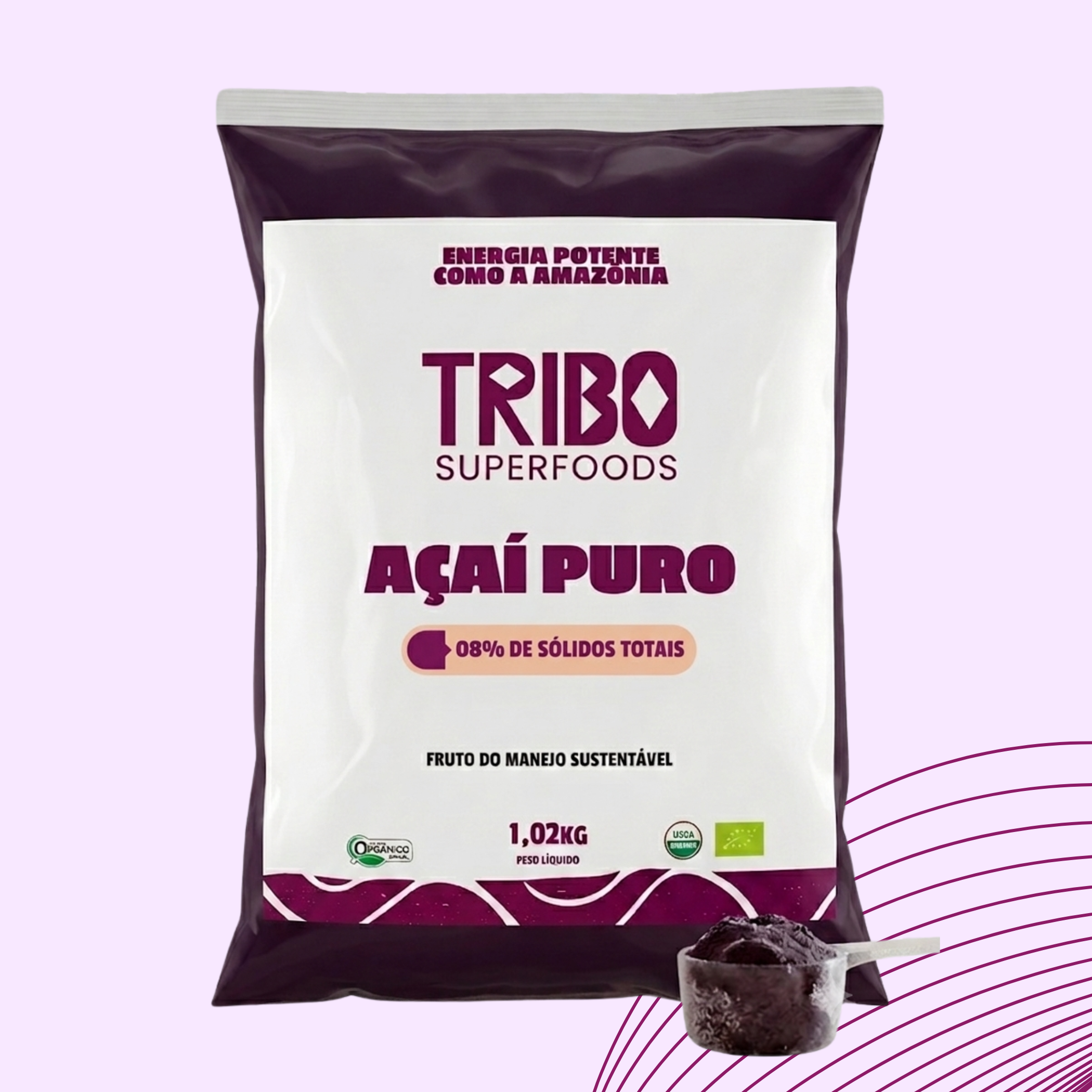 Embalagem da Polpa de Açaí 8% — Tribo Superfoods